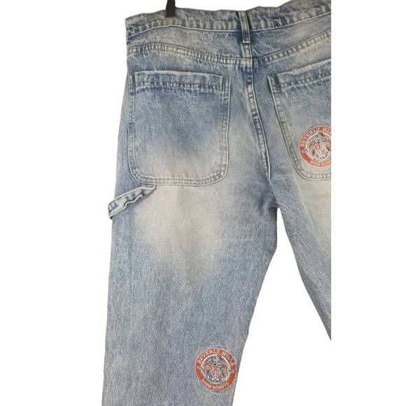 NovaMen Beverly Hills High Patched Carpenter Denim Jeans Mens Size 36x32 New - Picture 9 of 15